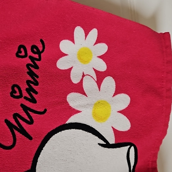 Disney Minnie Mouse Terry Cloth Hooded Ears Polka Dots Bow Dress Up Towel Daisy - Picture 5 of 9